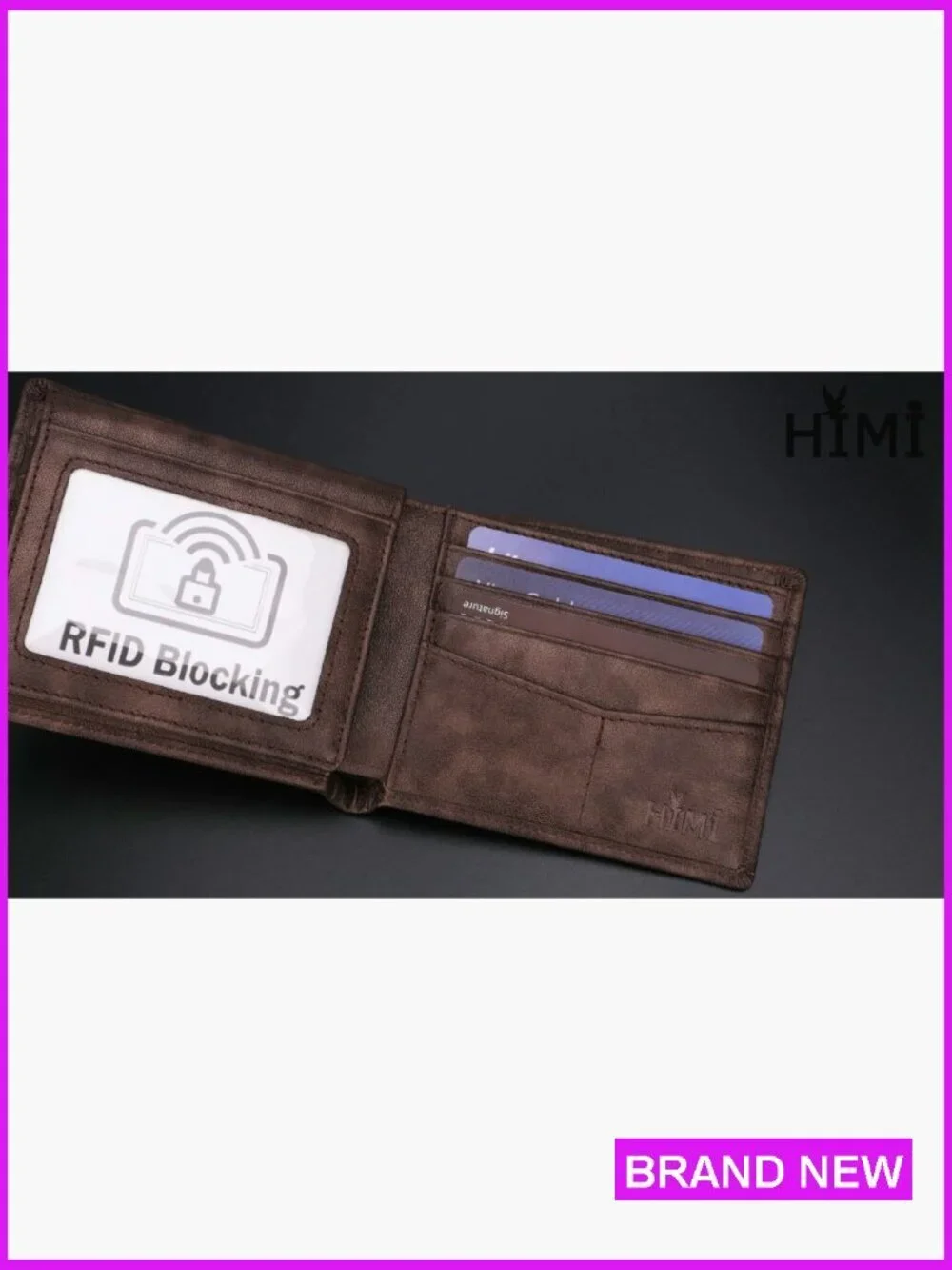 Genuine Leather RFID Blocking Bifold Wallet Classic Men's Accessory Stylish